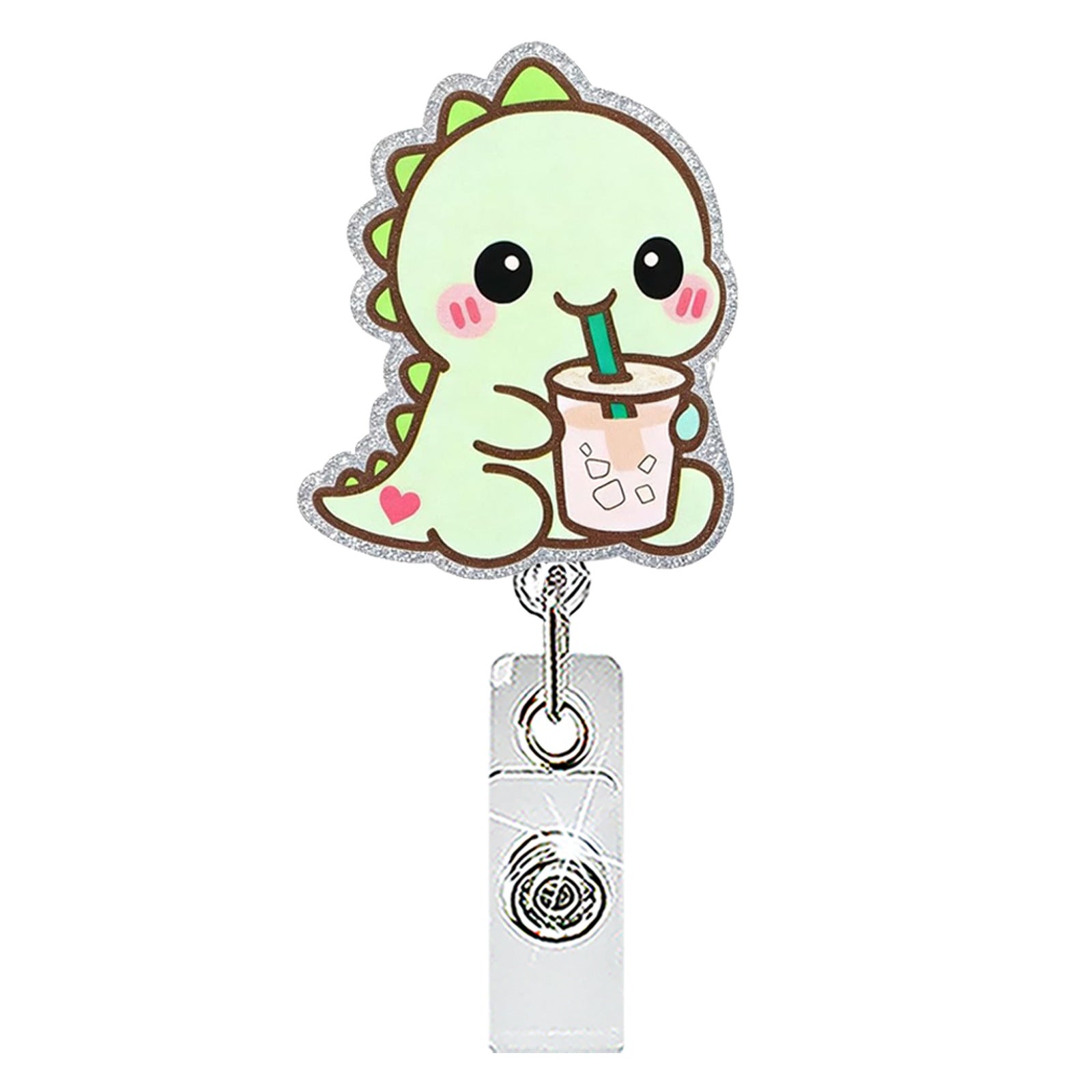 Wholesale Cartoon Dinosaur Frog Mouse Retractable Badge Reel Stylish Acrylic Fashion Accessory