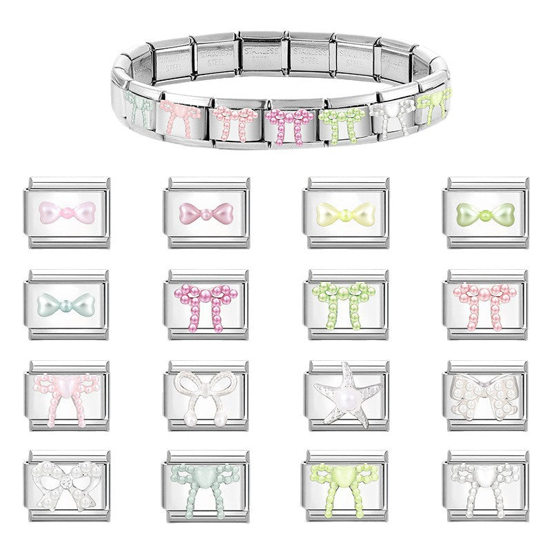 Wholesale Italian Charm Bracelet 9mm DIY Splicing Creative Pattern Stainless Steel Composable Bracelet