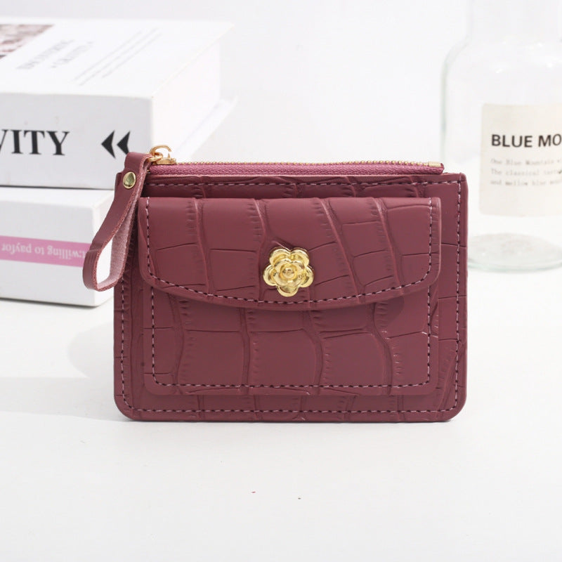 Wholesale Black PU Expandable Cardholder Wallet For Women Retro Lock Design Everyday Gift
