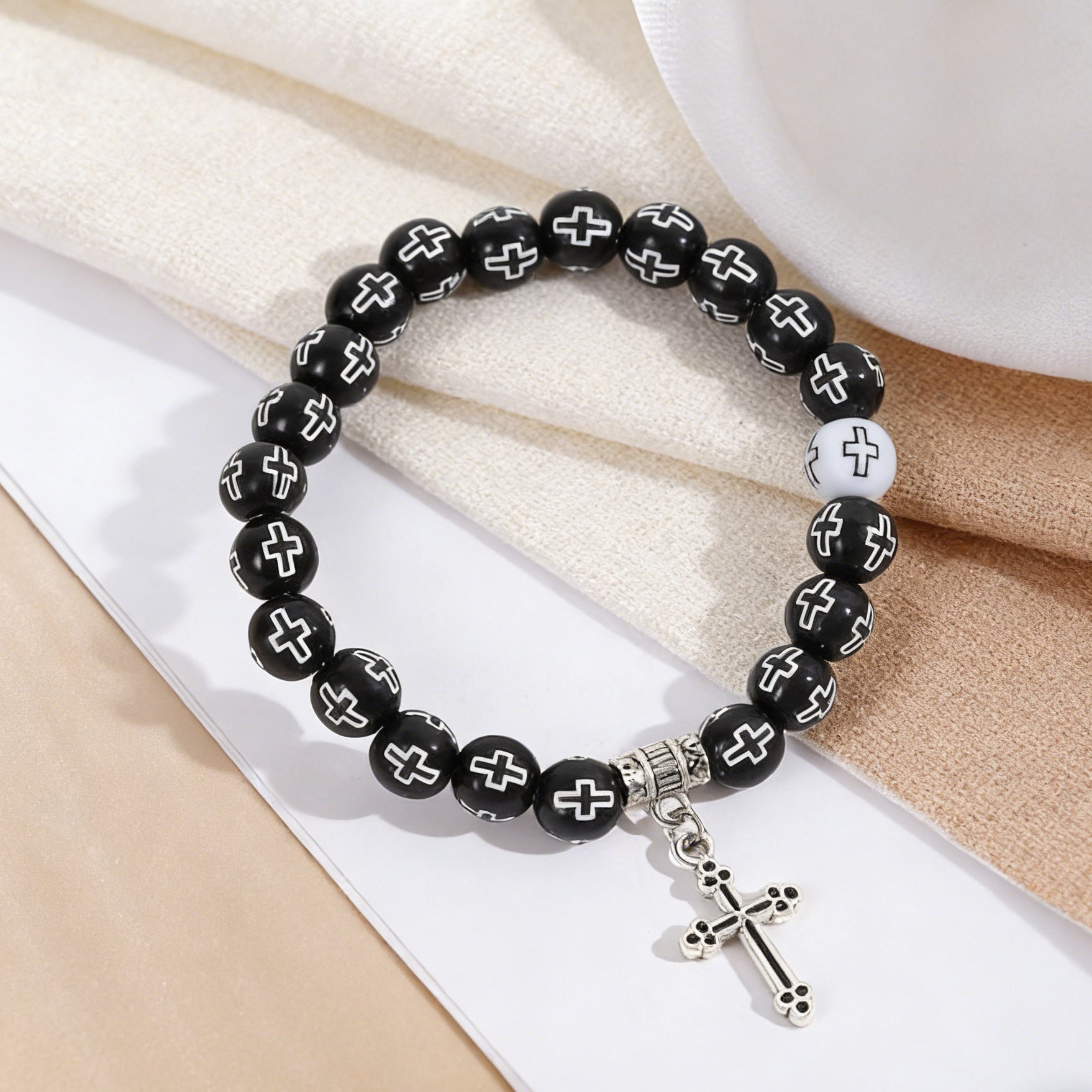 Wholesale Plastic Resin Cross Bead Bracelet,  Fashion Accessory for Couples,  Gift