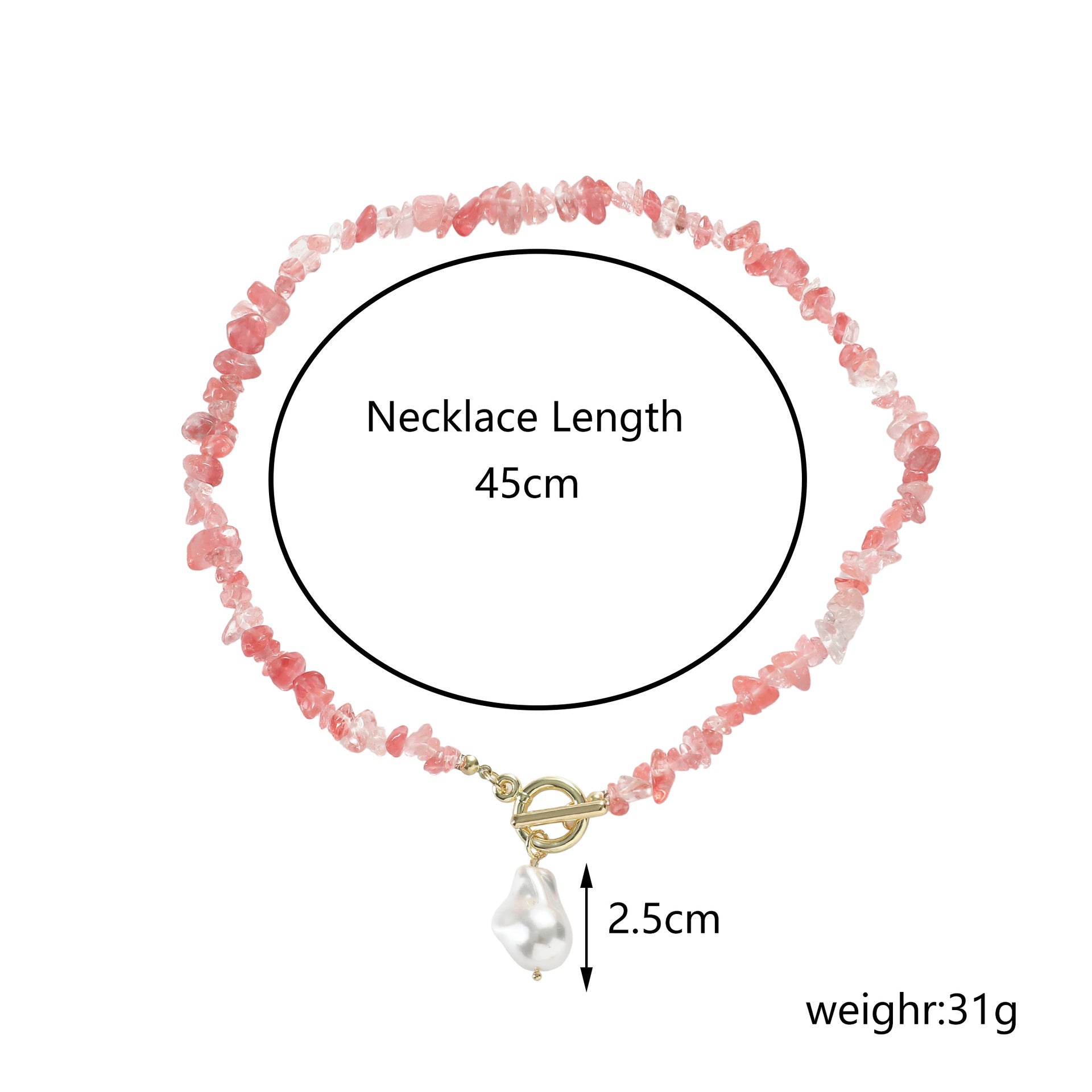 Wholesale  Necklace Bohemian Style Colorful Gravel Ins Necklace Women' s Natural Stone Beaded Necklace