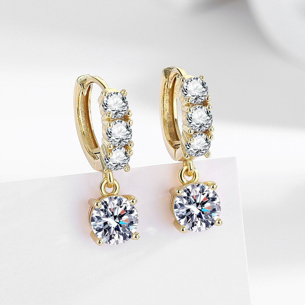 Wholesale Moissanite Six Claw Tassel Ear Buckle  Earrings