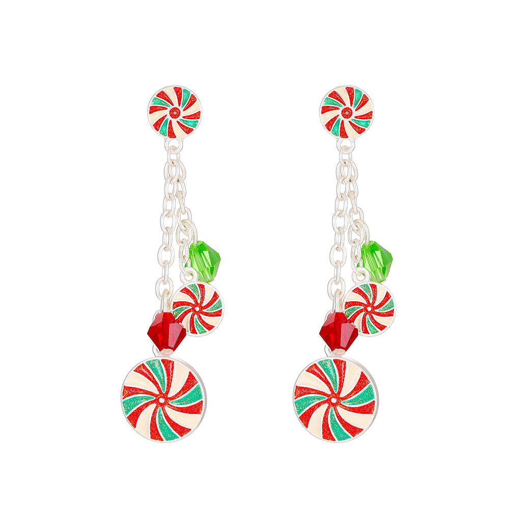 Wholesale Christmas crutches bell earrings