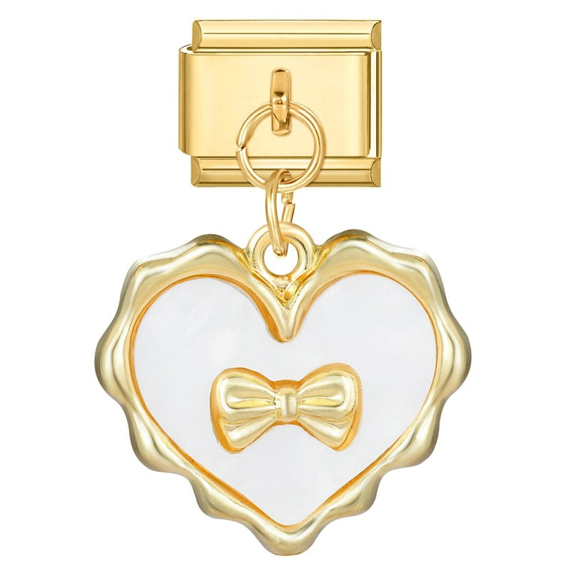 Wholesale Italian Charm Bracelet 9mm DIY Splicing Removable Stainless Steel Gold Base Pendant Composable Bracelet