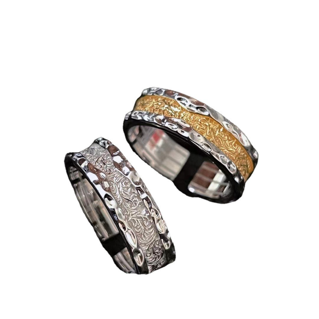 Wholesale Two-Color Gold Color Matching Open Couple Ring