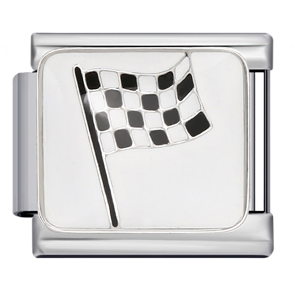 Wholesale Italian Charm Bracelet 9mm DIY Splicing Removable Sports Series Italian Stainless Steel Composable Bracelet