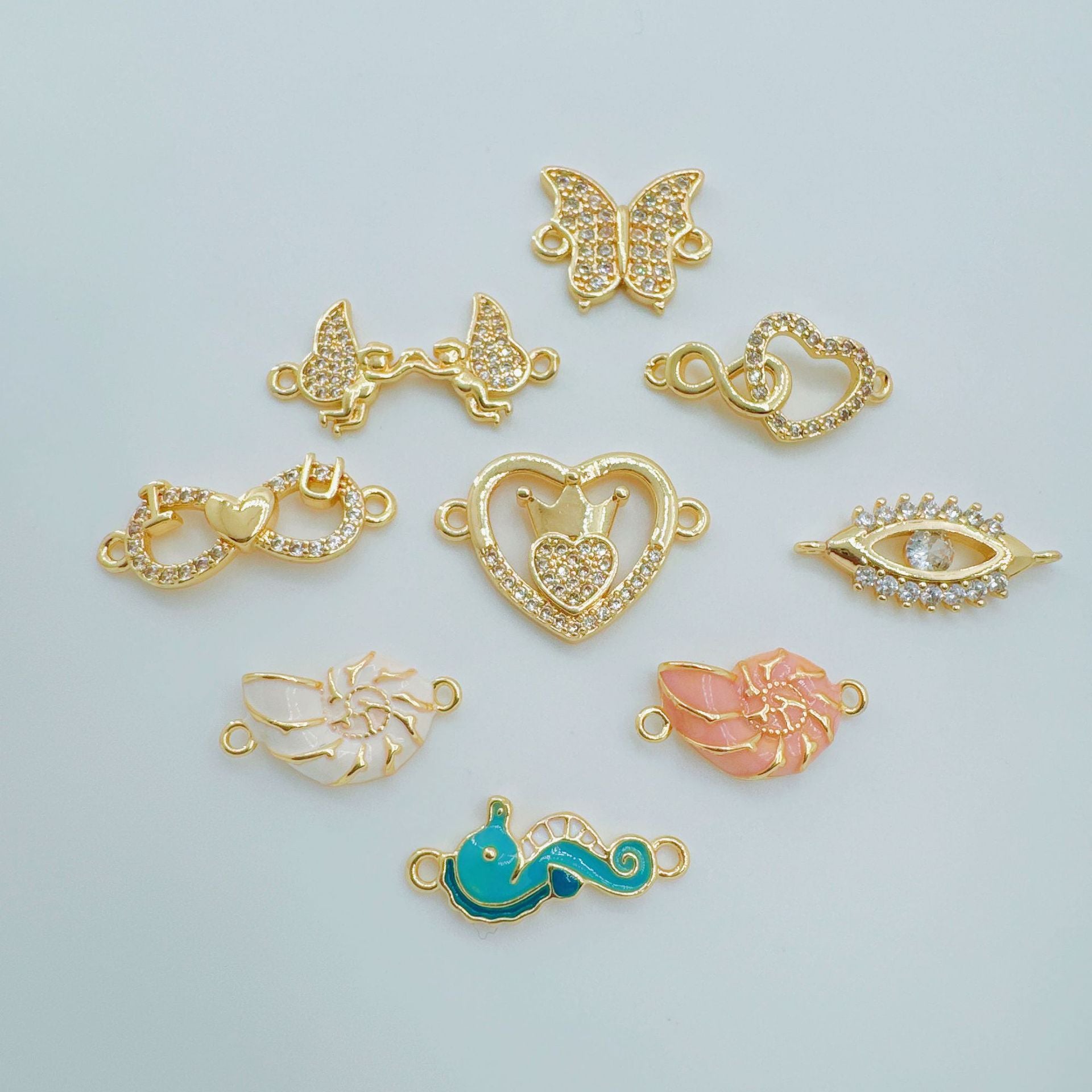 Wholesale Copper Gold-Plated Oceanic Design Bracelet and Necklace Set for Women Everyday Wear Jewelry Accessory