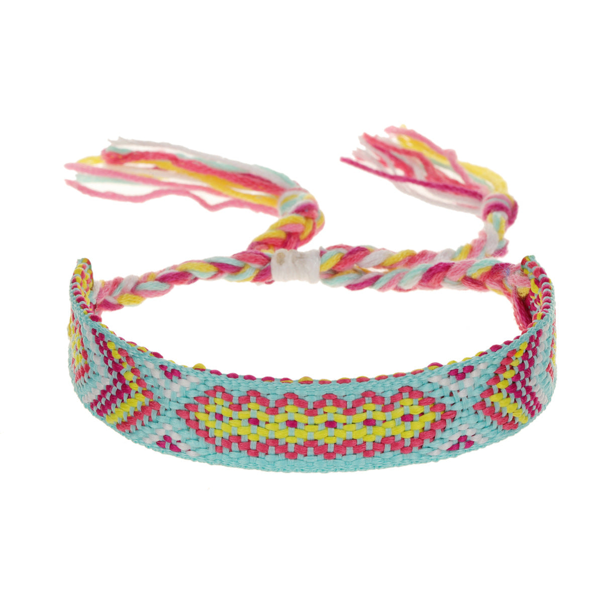 Wholesale Nepalese Style Handmade Friendship Rainbow Rope Adjustable Bracelet Jewelry Accessory Boutique Resale