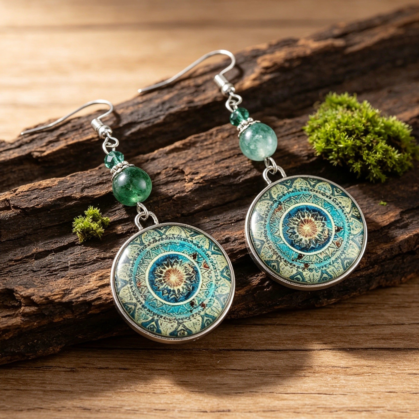 Wholesale Silver Plated Alloy Mandala Earrings Zen Style Geometric Drop Earrings For Women Party Gift Boutique Resale