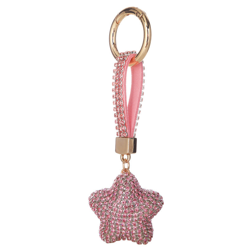 Wholesale Rhinestone Five-pointed Star Alloy Keychain Lanyard Keychain ACC-KC-ShuoT021