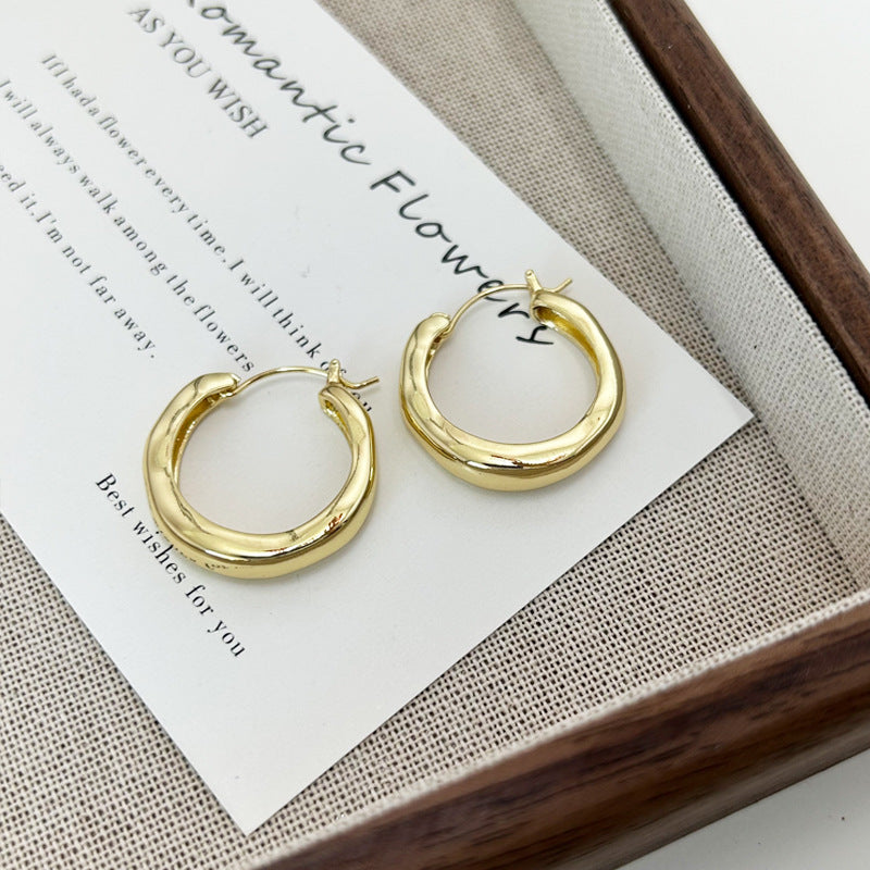 Wholesale Cartoon Style Hoop Earrings Copper Electroplated Fashion Accessory for Women