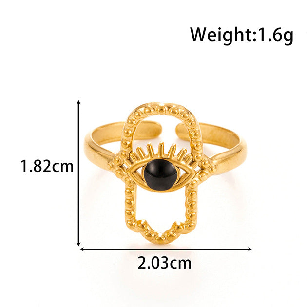 Wholesale Titanium Steel All-match Devil's Eye Titanium Steel Open Ring