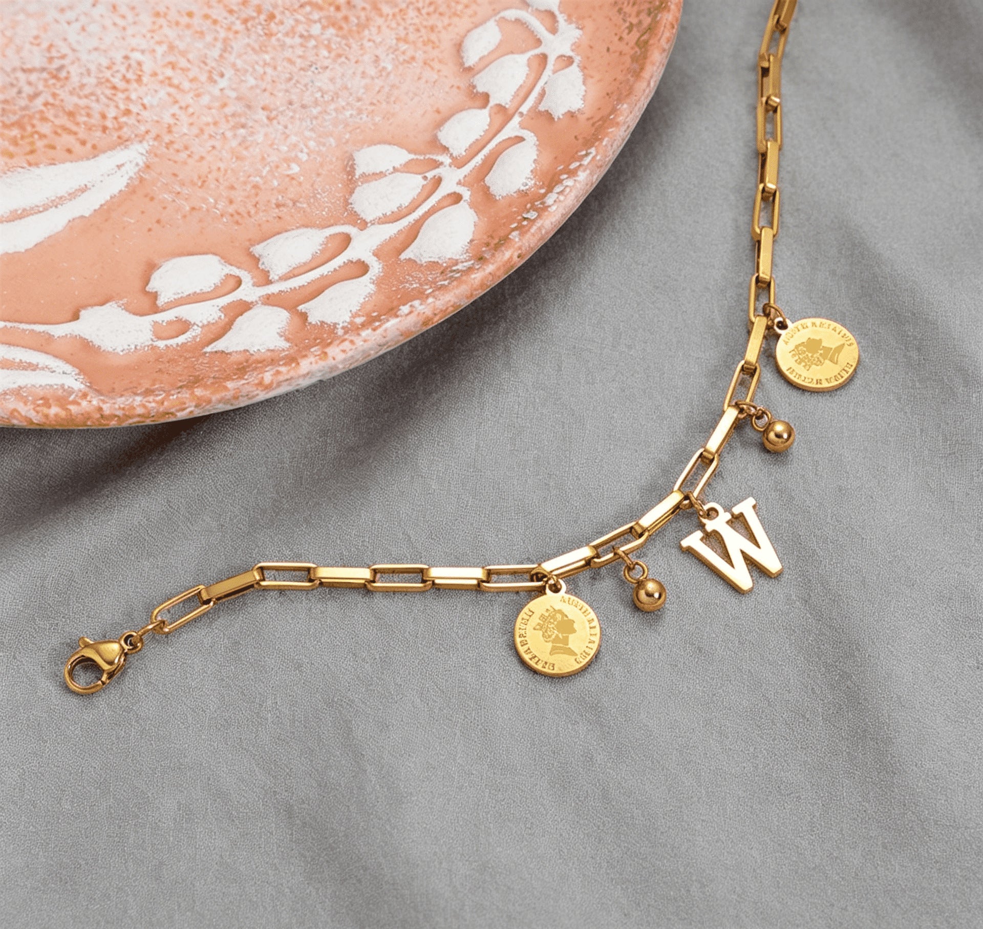 Wholesale Titanium Steel Gold Plated Letter Design Bracelet - Chic Fashion Accessory for Everyday Wear