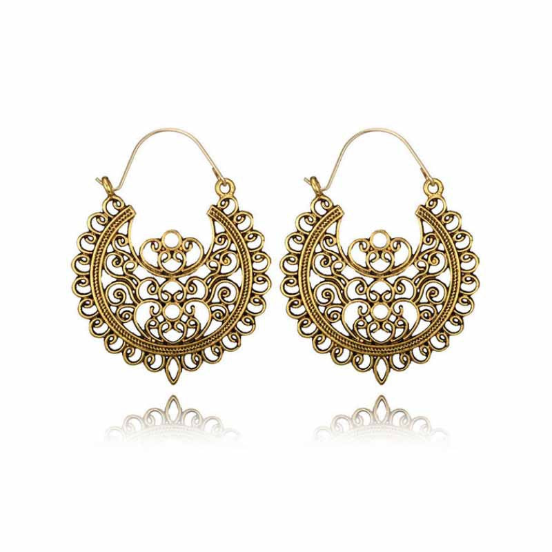 Wholesale Retro Exaggerated Hollow Pattern Earrings