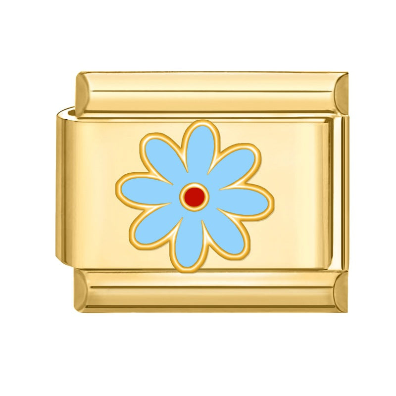 Wholesale 9mm Italian Charm Starter Bracelets DIY Flower Series Stainless Steel Composable Bracelet