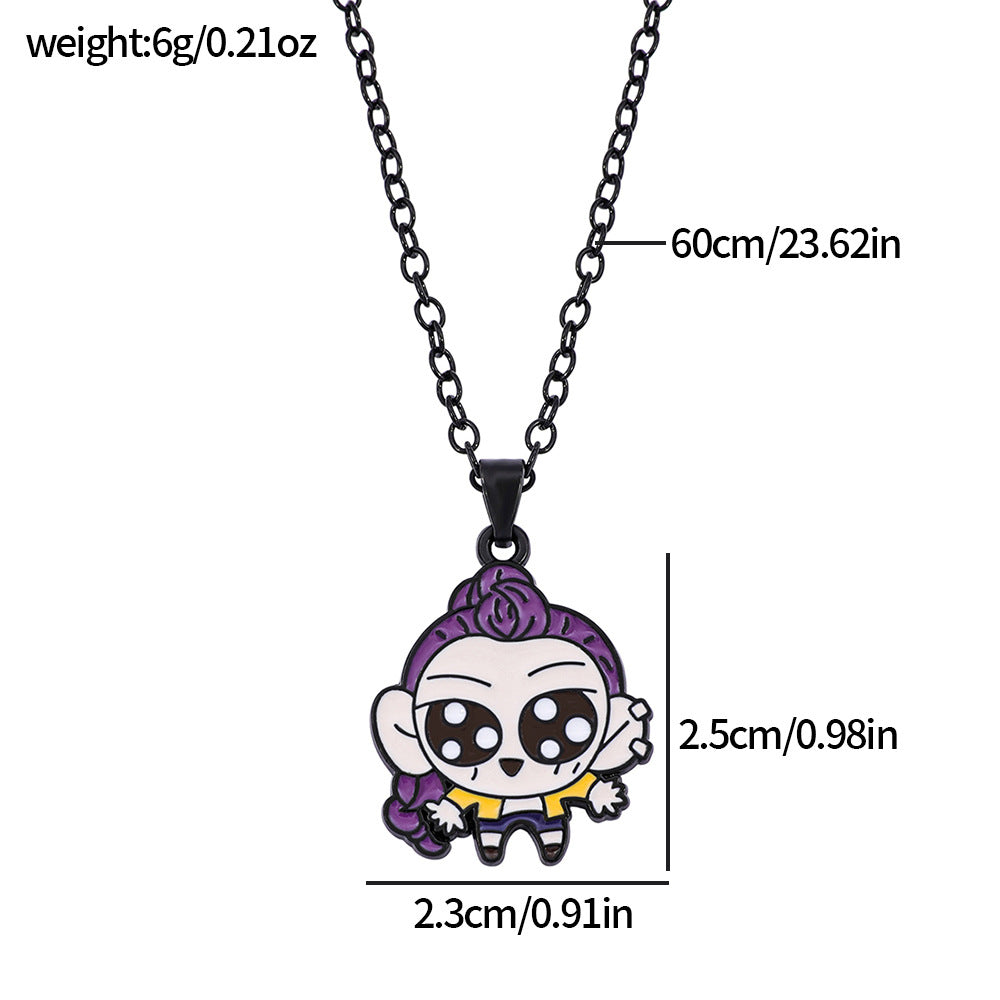Wholesale kpop cartoon anime oil drop alloy necklace