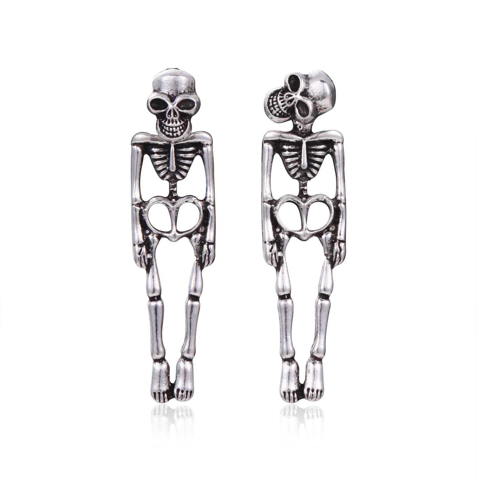 Wholesale  Diamond-Encrusted Zinc Alloy Cat Pumpkin  Web Skull Earrings