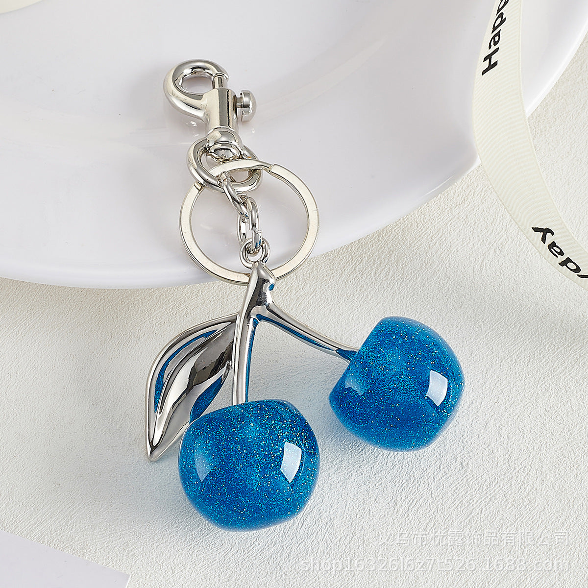 Wholesale Cherry Fruit Bag Pendant Cherry Keychain