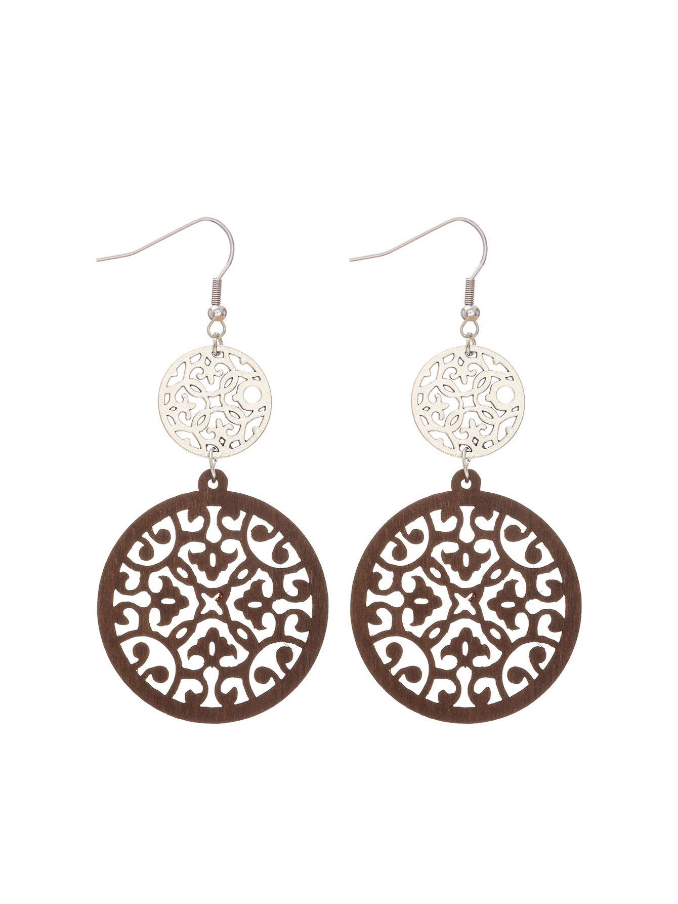 Wholesale Wood Flower Skull Pumpkin Earrings