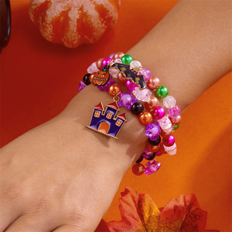 Wholesale Halloween Couple Bracelet Three-Piece Set Beaded Bracelet