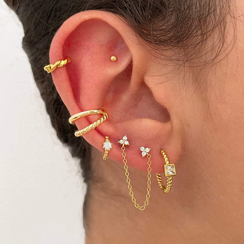 Wholesale Twisted Hoop Earrings Clip On Set