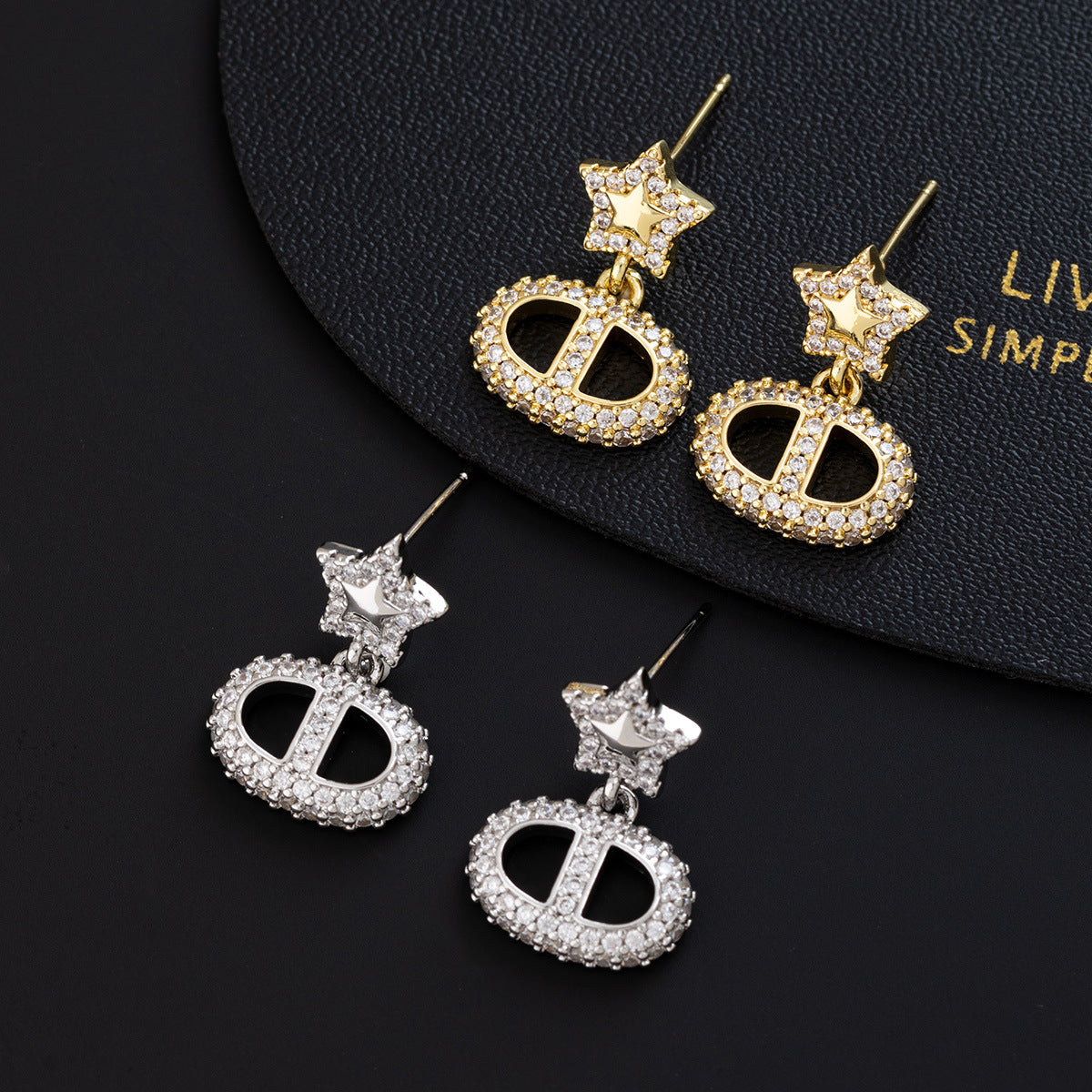 Wholesale Sparkling Star Pig Nose Rhinestone Earrings Gold Tone Women S Fashion Jewelry Party Wear Gift Resale