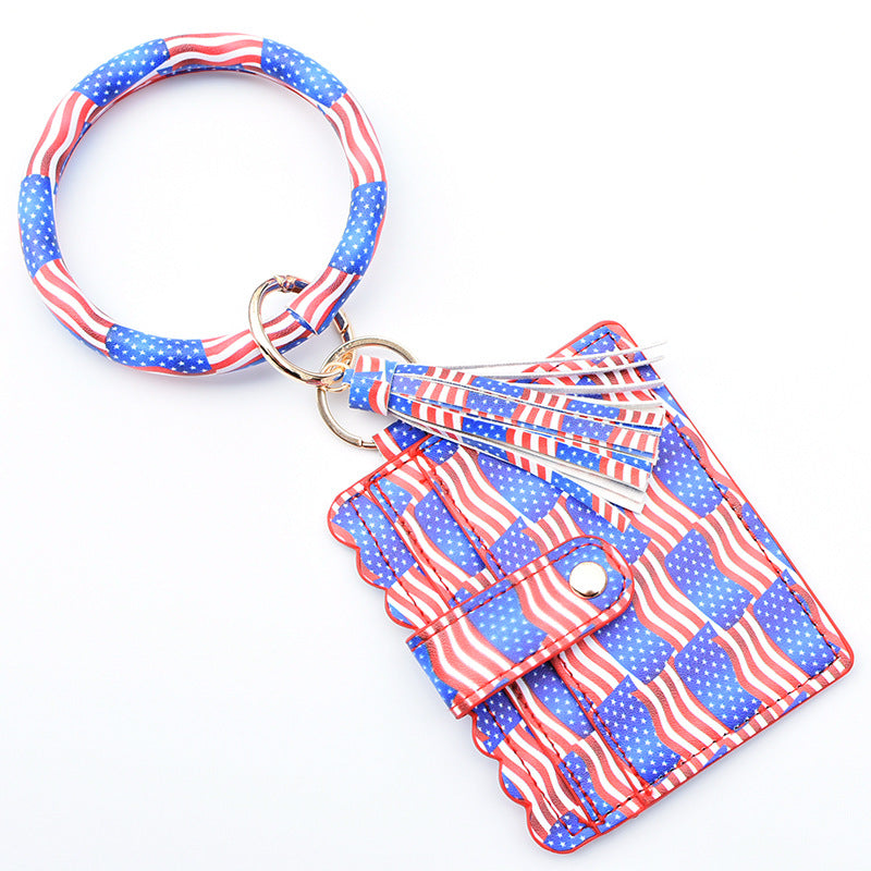 Wholesale Leopard Print PU Leather Tassel Keychain Wallet - Chic Fashion Accessory for Gift
