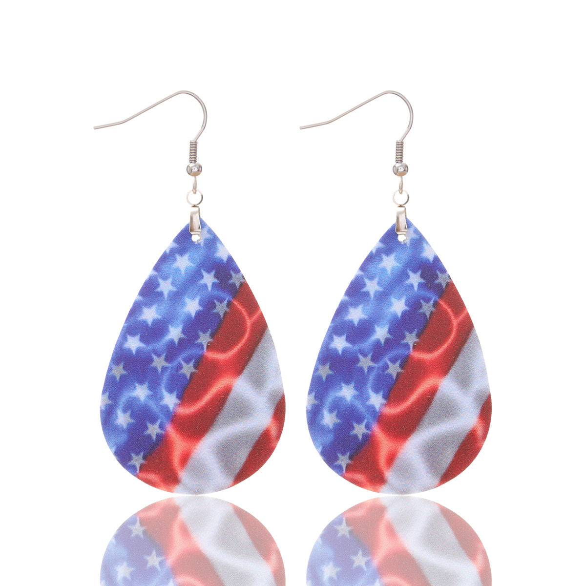 Wholesale  Flag Leather Earrings Independence Day Earrings