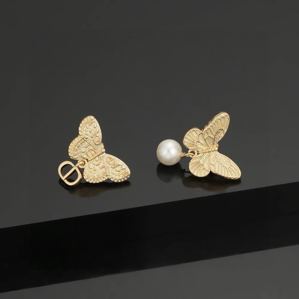 Wholesale Man-made pearl butterfly letter earrings ACCVIP