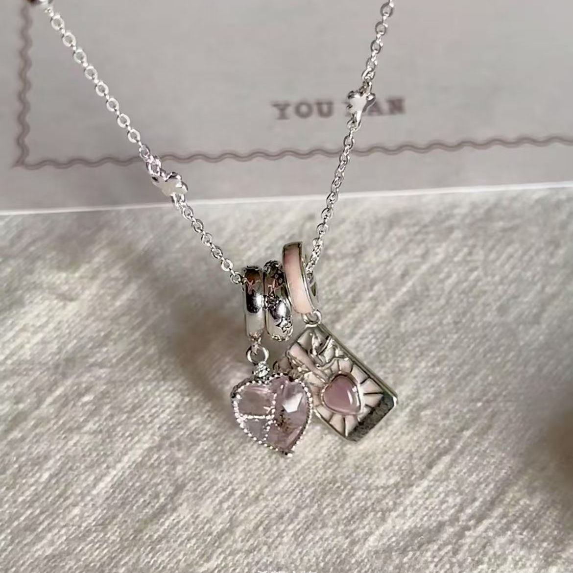 Wholesale Trendy Love Tarot Pendant Necklace Alloy Electroplating Fashion Accessory for Women