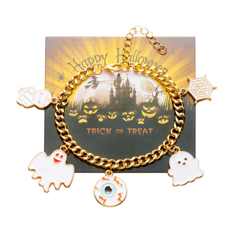 Wholesale  Halloween Series Jewelry Ghost Pumpkin Car Pendant Bracelet