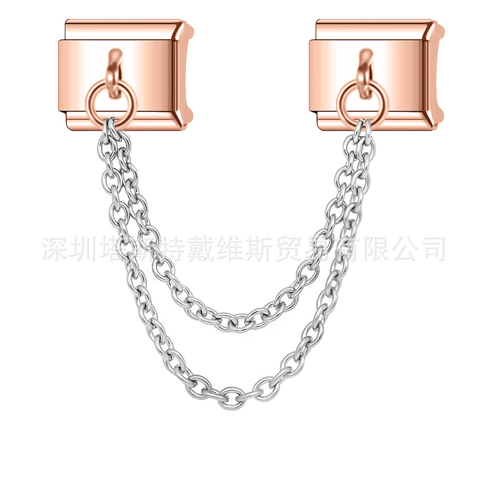 Wholesale 9mm Italian Charm Starter Bracelets DIY square Single Section Creative Stainless Steel Composable Bracelet