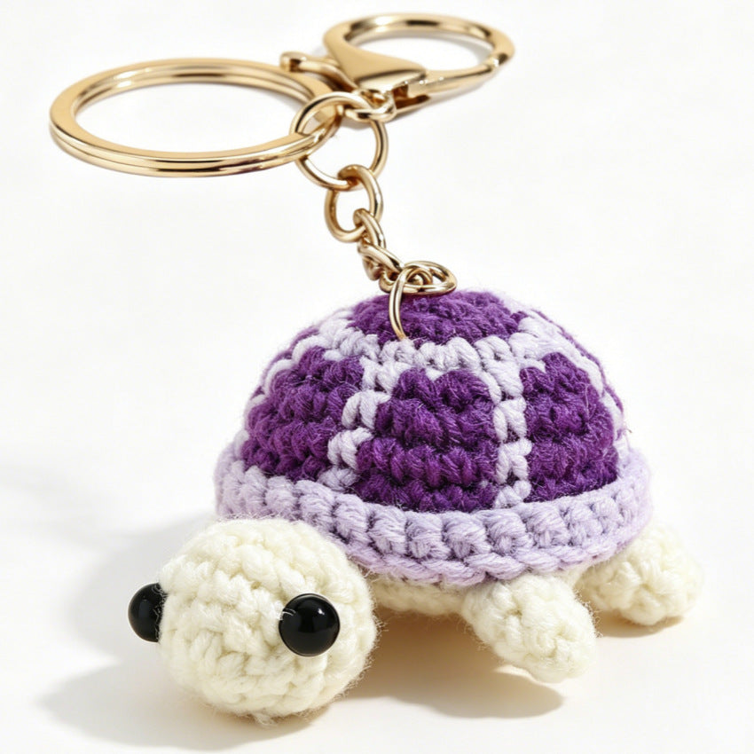 Wholesale Crochet Cute Pink Turtle Keychain Decorative Car Key Accessory Birthday Gift