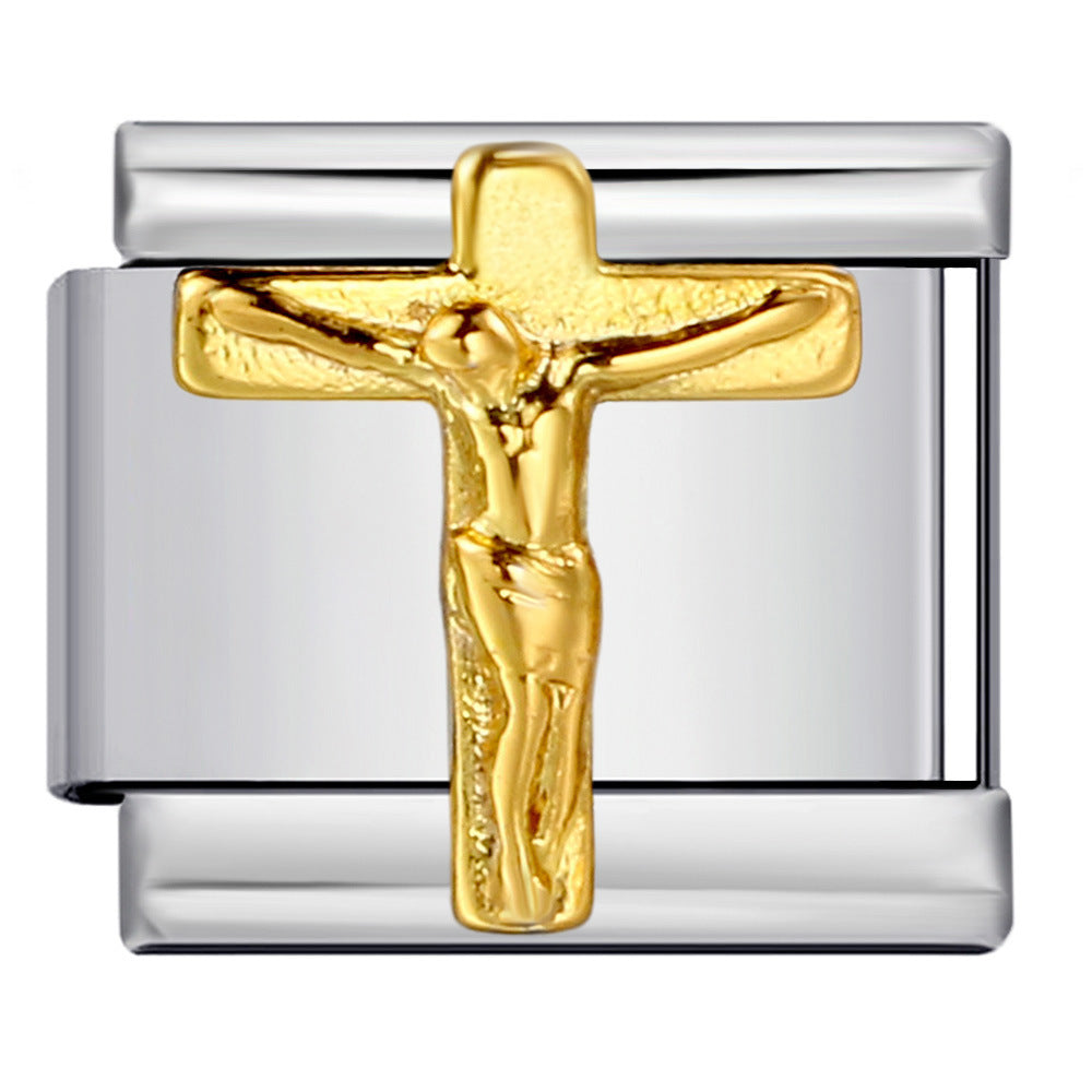 Wholesale American Cultural Elements Italian Module Bracelet Titanium Steel Welding Oil Dropping Bracelet Italian Modular