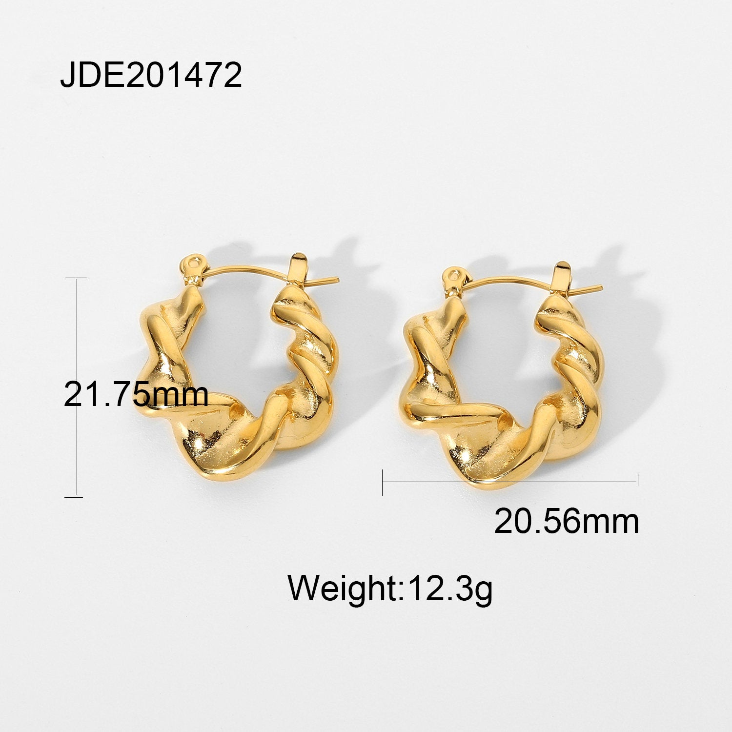 Wholesale gold plated stainless steel twist hoop earrings geometric earrings ACC-ES-Jied004