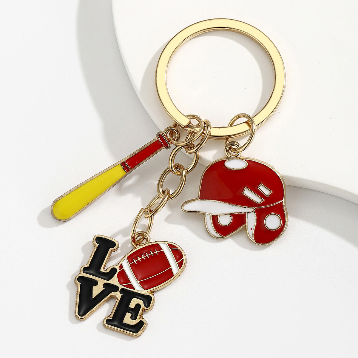 Wholesale Cartoon Sports Style Oil Dripping Baseball Glove Sneakers Keychain