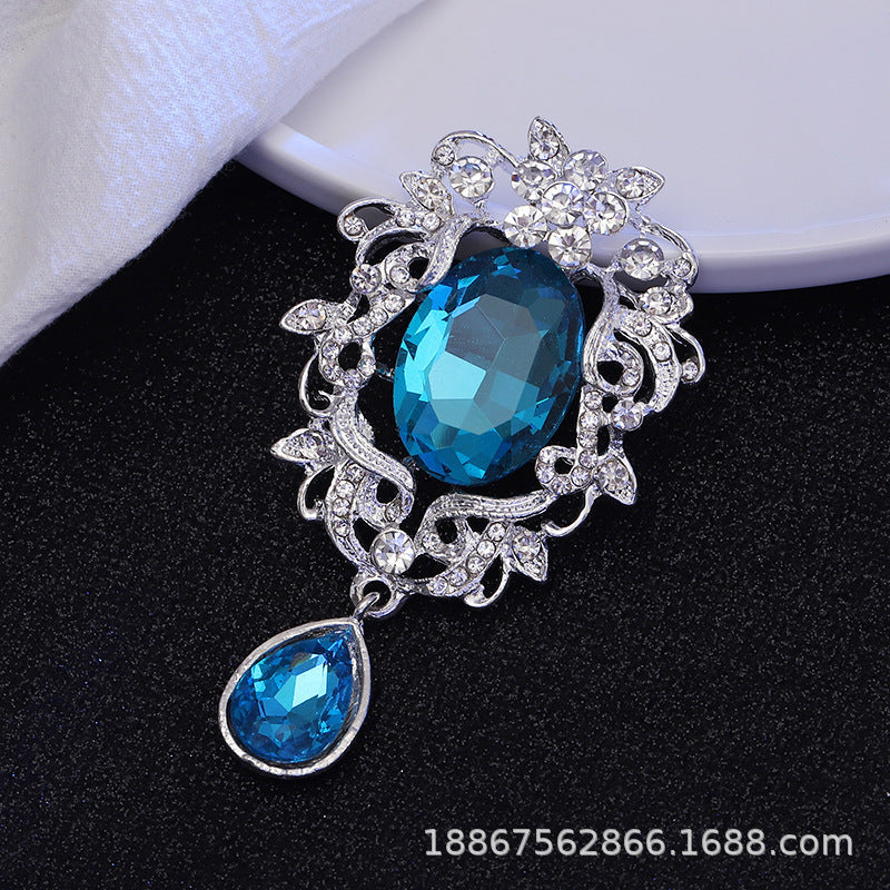 Wholesale  Diamond Pearl Flower Sun God flower brooch gem pendant