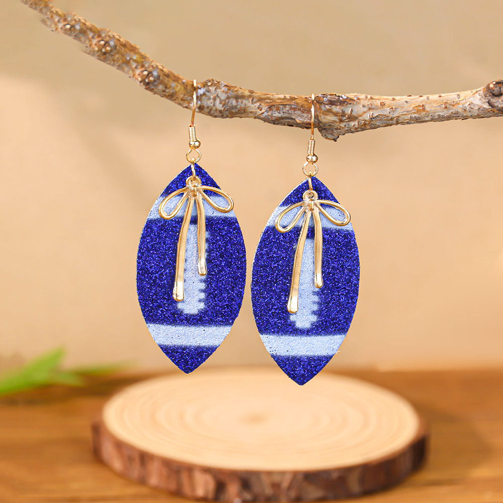 Wholesale Sequined Football Earrings