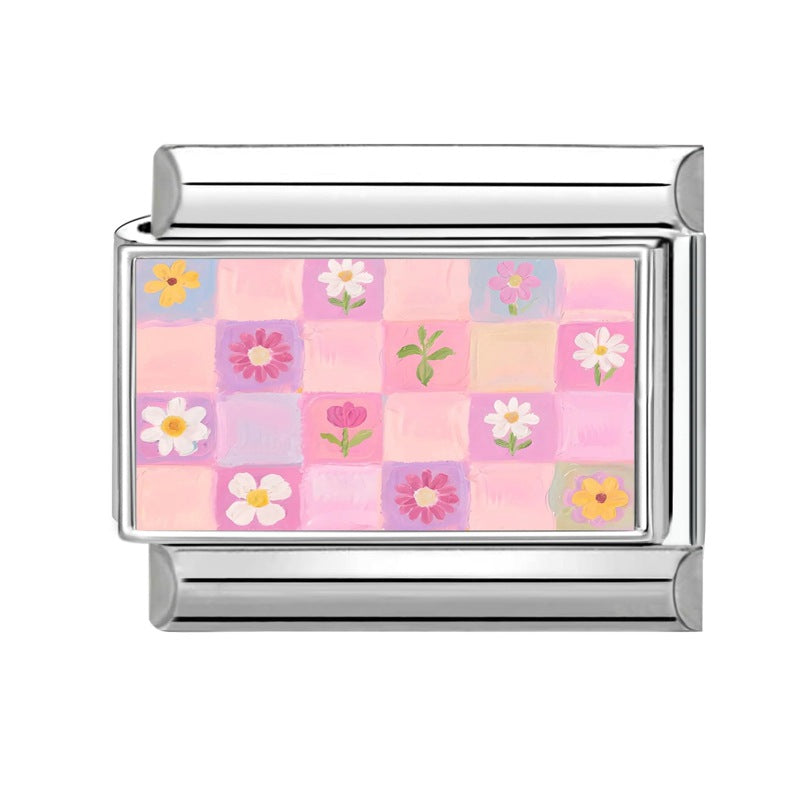 Wholesale Italian Style Plant Floral Stainless Steel DIY Bracelet Accessories - Decorative Charms for Gift Boutique Resale