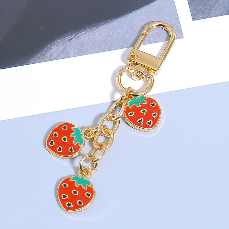 Wholesale Cute Creative Fruit Strawberry Orange Keychain