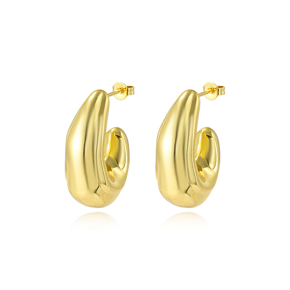 Wholesale  plating 18k hollow  C type earrings