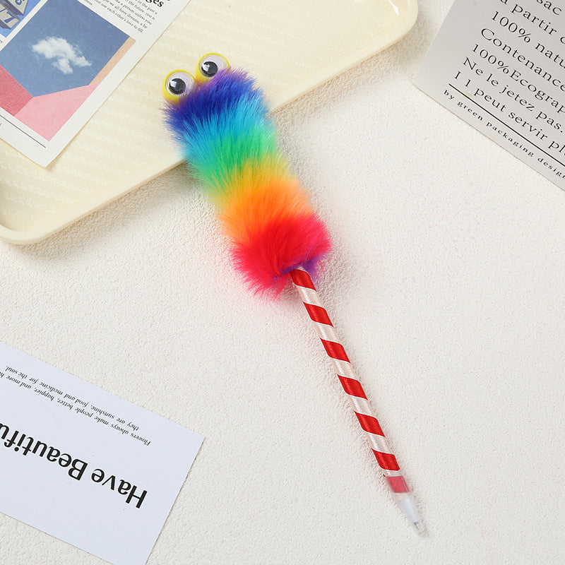 Wholesale 5pcs colorful big eye caterpillar ball pen