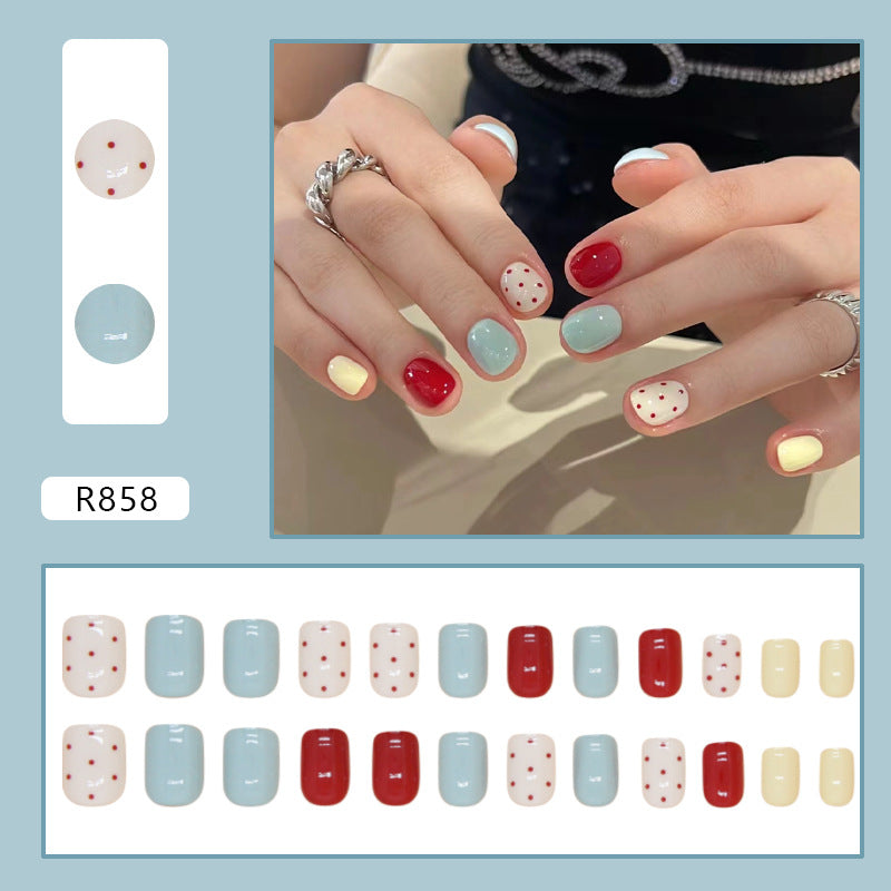 Wholesale 24 Pieces/box Colorful cute polka dot Nails Kits Nail Stickers