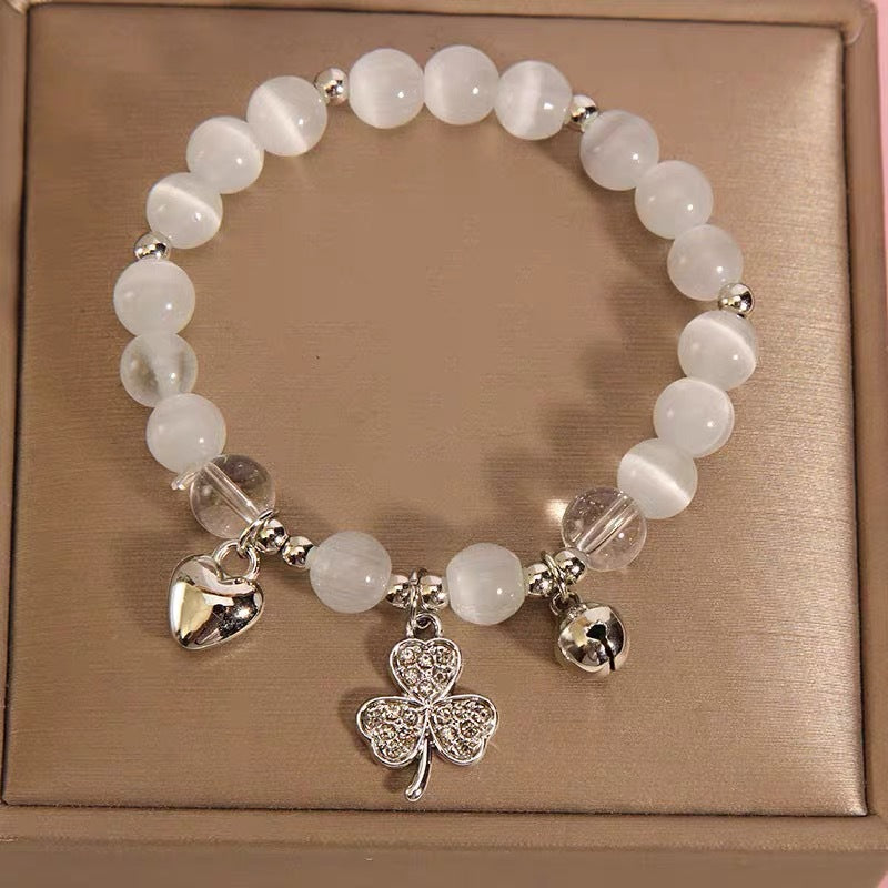 Wholesale Handmade Glass Beaded Bracelet Set With Clover Rabbit Design Women S Casual Fashion Accessory Gift