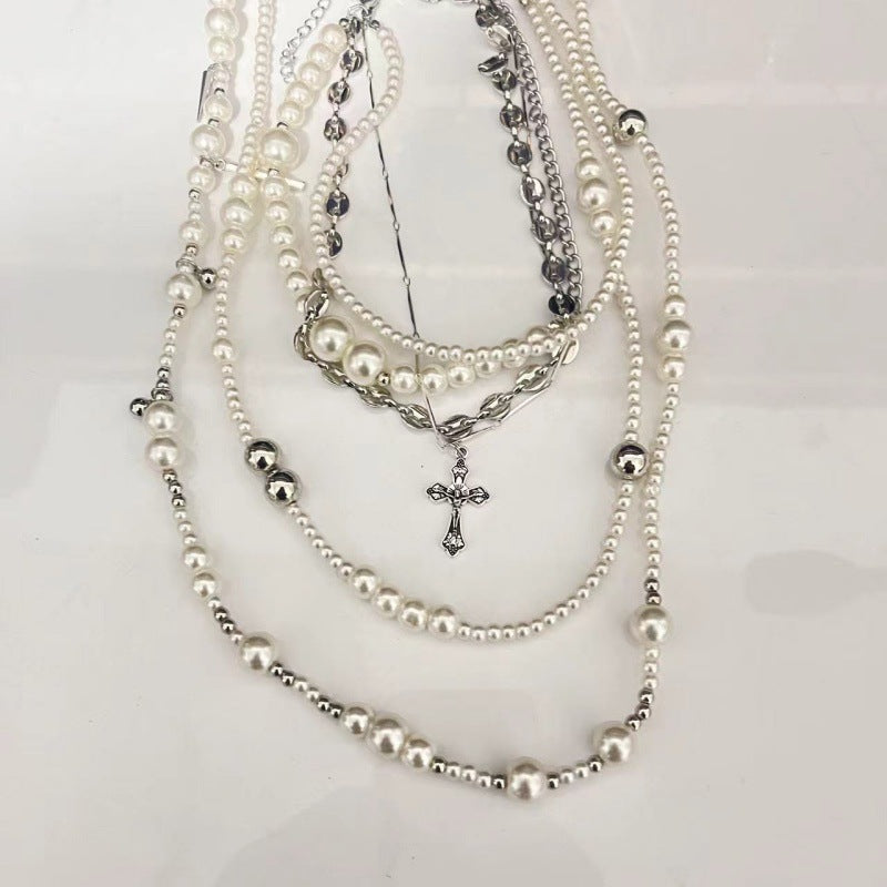 Wholesale Pearl Titanium Steel Long Necklace