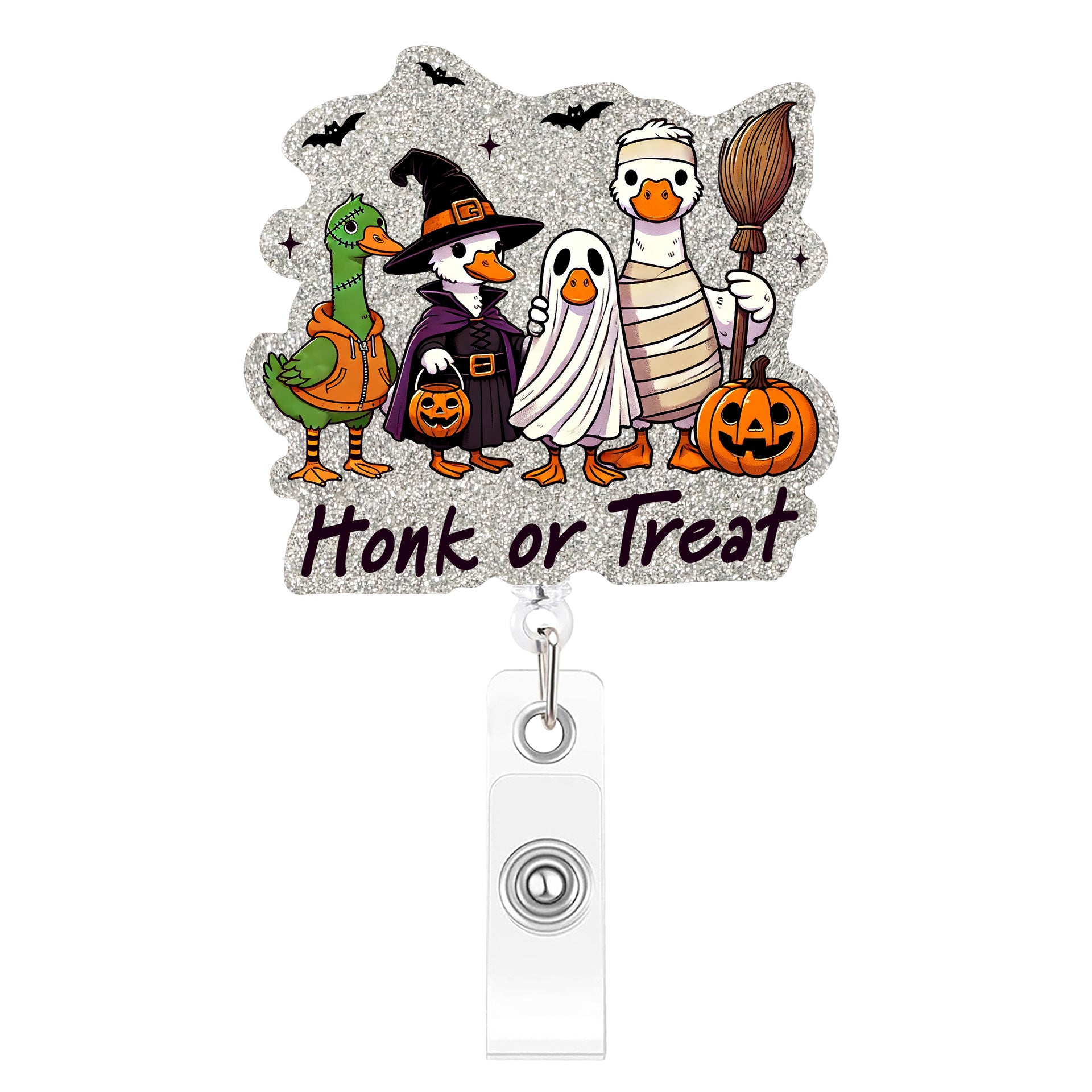 Wholesale Plastic  Badge Reels with Silly Goose Design,  Retractable Id Badge Holders,  Fun Party Accessory