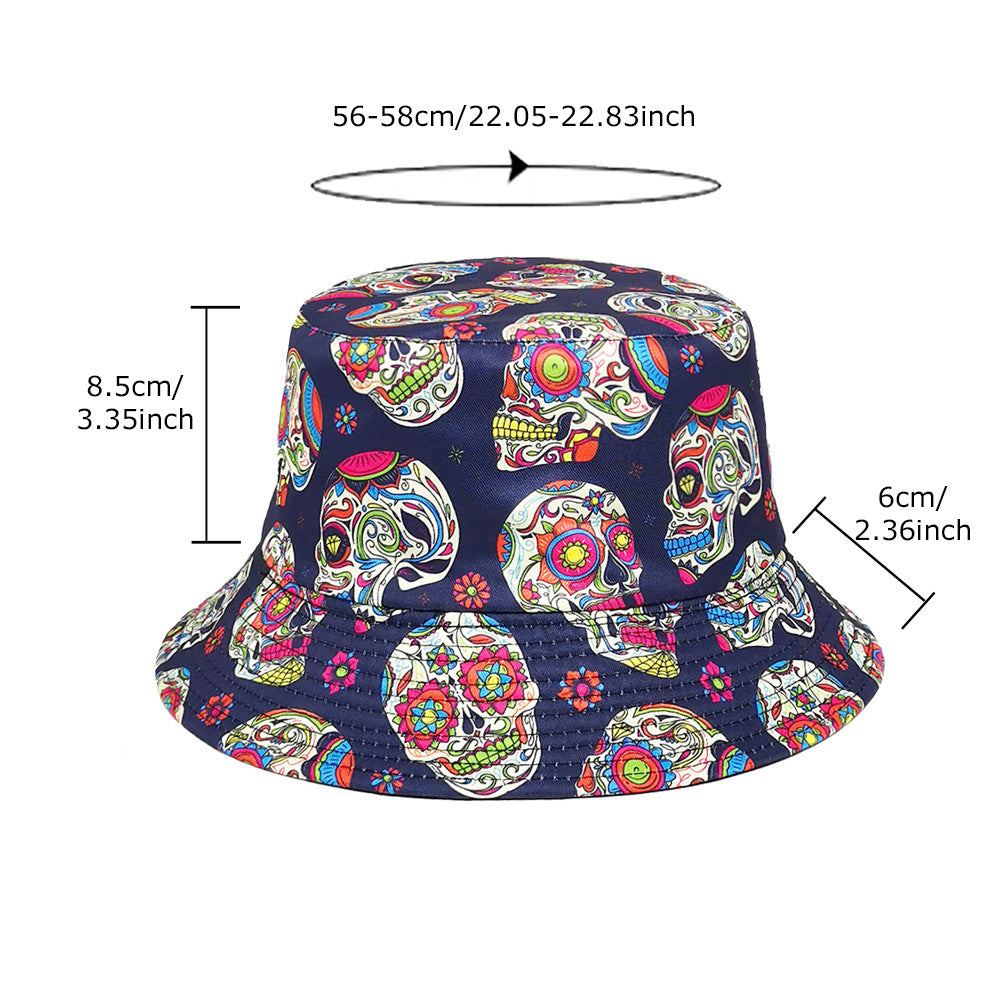 Wholesale  Double-Sided Skull Pumpkin Festival Bucket Hat