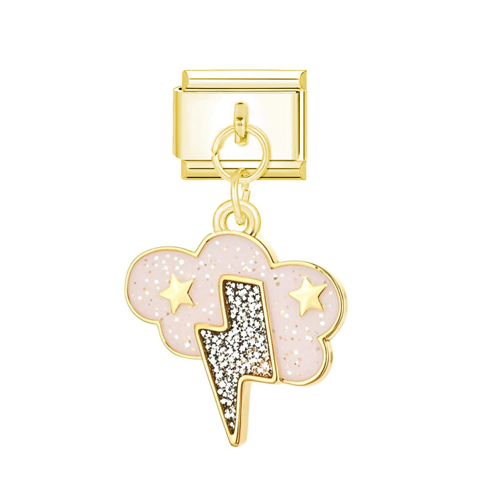 Wholesale  Italian Charm Bracelet 9mm DIY Star Cloud Series Creative Stainless Steel Composable Bracelet
