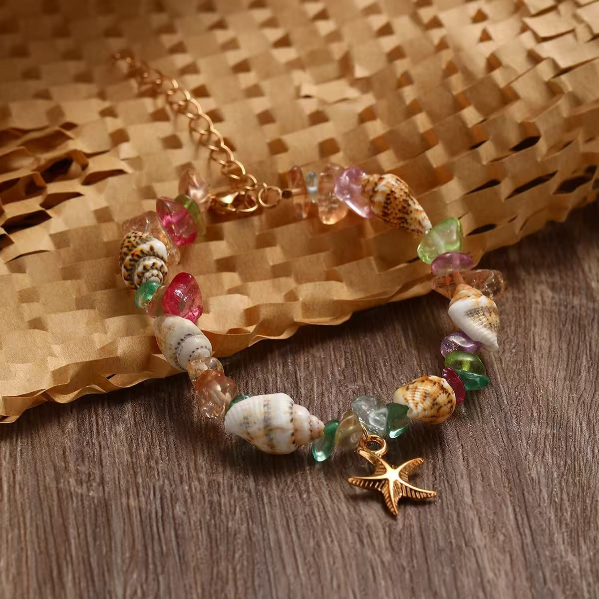 Wholesale Chic Beach Style Crystal Turquoise Bracelet - Jewelry Accessory for Boutique Resale