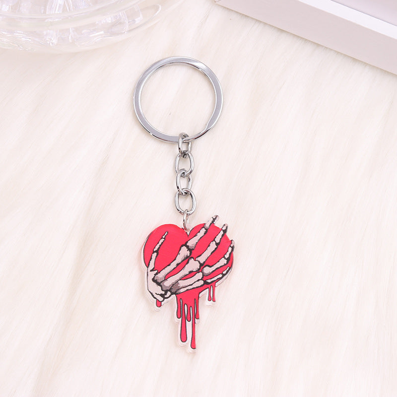 Wholesale Valentine's Day Heart Gnome Flamingo Rainbow Acrylic Keychain
